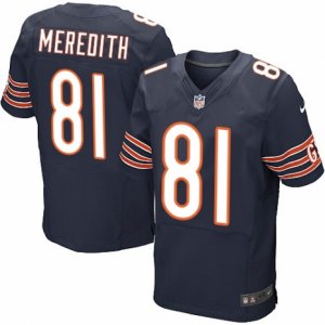 Men\'s Nike Chicago Bears #81 Cameron Meredith Elite Navy Blue Team Color NFL Jersey