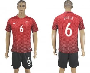 Turkey #6 Potuk Home Soccer Country Jersey