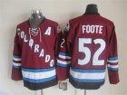 NHL Colorado Avalanche #52 Foote Throwback red jerseys