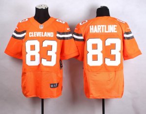 Nike Cleveland Browns #83 Brian Hartline Orange jerseys(Elite)