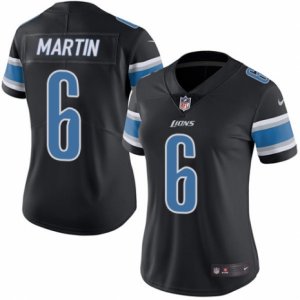 Women\'s Nike Detroit Lions #6 Sam Martin Limited Black Rush NFL Jersey