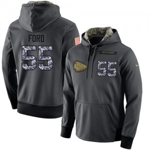 NFL Mens Nike Kansas City Chiefs #55 Dee Ford Stitched Black Anthracite Salute to Service Player Performance Hoodie