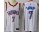 Men Nike Oklahoma City Thunder #7 Carmelo Anthony White Stitched NBA Swingman Jersey