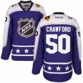 Mens Reebok Chicago Blackhawks #50 Corey Crawford Authentic Purple Central Division 2017 All-Star NHL Jersey