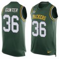 Mens Nike Green Bay Packers #36 LaDarius Gunter Limited Green Player Name & Number Tank Top NFL Jersey