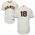 Mens Majestic San Francisco Giants #18 Matt Cain Cream Flexbase Authentic Collection MLB Jersey