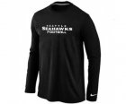 Nike Seattle Seahawks Authentic font Long Sleeve T-Shirt Black