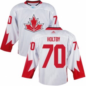 Men Adidas Team Canada #70 Braden Holtby White 2016 World Cup Ice Hockey Jersey