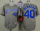 Kansas City Royals #40 Kelvin Herrera Grey Cool Base W 2015 World Series Patch Stitched MLB Jersey
