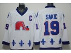 NHL quebec nordiques #19 sakic white Throwback jerseys