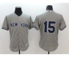 Men New York Yankees #15 Thurman Munson Majestic Grey Flexbase Authentic Collection Player Jersey