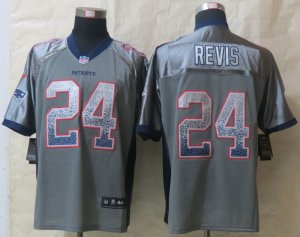 Nike New England Patriots #24 Revis Grey Jerseys(Drift Fashion Elite)