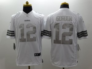 Nike cleveland browns #12 gordon Platinum White Jerseys(Game)