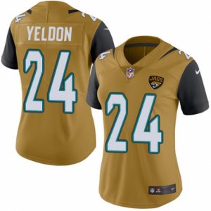 Women\'s Nike Jacksonville Jaguars #24 T.J. Yeldon Limited Gold Rush NFL Jersey