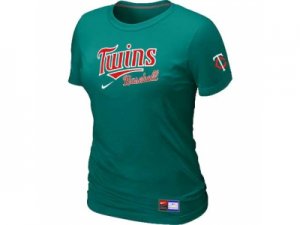 Women Minnesota Twins Nike L.Green Short Sleeve Practice T-Shirt