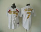 mlb st.louis cardinals #7 holliday white[gold number]