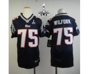 2015 Super Bowl XLIX nike youth nfl jerseys new england patriots #75 wilfork blue