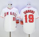 Los Angeles Angels of Anaheim #19 Andrelton Simmons White Cool Base Stitched Baseball Jersey