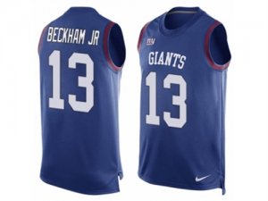 Mens Nike New York Giants #13 Odell Beckham Jr Limited Royal Blue Player Name & Number Tank Top NFL Jersey