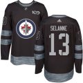 Winnipeg Jets #13 Teemu Selanne Black 1917-2017 100th Anniversary Stitched NHL Jersey