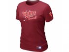 Women Minnesota Twins Nike Red Short Sleeve Practice T-Shirt