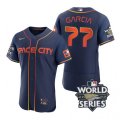 Astros #77 Luis Garcia Navy Nike 2022 World Series City Connect Flexbase Jersey