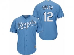 Youth Majestic Kansas City Royals #12 Jorge Soler Authentic Light Blue Alternate 1 Cool Base MLB Jersey