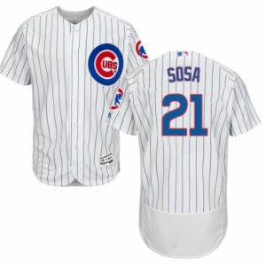 Men\'s Majestic Chicago Cubs #21 Sammy Sosa White Flexbase Authentic Collection MLB Jersey