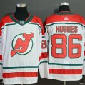 Devils #86 Jack Hughes White Adidas Jersey