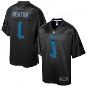 Nike Carolina Panthers #1 Cam Newton Black Men NFL Pro Line Black Reverse Fashion Game Jersey