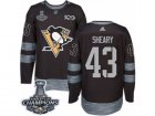 Mens Adidas Pittsburgh Penguins #43 Conor Sheary Premier Black 1917-2017 100th Anniversary 2017 Stanley Cup Champions NHL Jersey