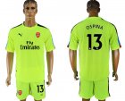 2017-18 Arsenal 13 OSPINA Fluorescent Green Goalkeeper Soccer Jersey