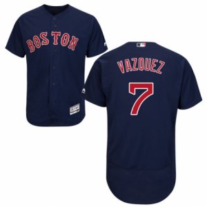 Men\'s Majestic Boston Red Sox #7 Christian Vazquez Navy Blue Flexbase Authentic Collection MLB Jersey