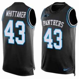 Mens Nike Carolina Panthers #43 Fozzy Whittaker Limited Black Player Name & Number Tank Top NFL Jersey