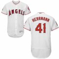 Men's Majestic Los Angeles Angels of Anaheim #41 Frank Herrmann White Flexbase Authentic Collection MLB Jersey