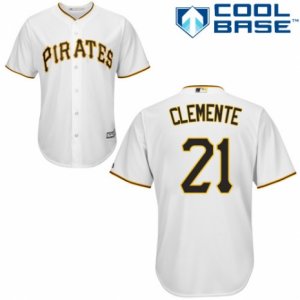 Women\'s Majestic Pittsburgh Pirates #21 Roberto Clemente Replica White Home Cool Base MLB Jersey