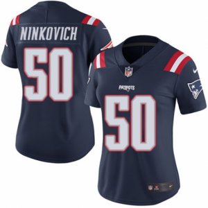 Women\'s Nike New England Patriots #50 Rob Ninkovich Limited Navy Blue Rush NFL Jersey