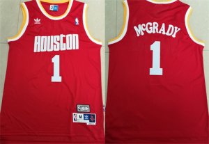 Rockets #1 Tracy McGrady Red Hardwood Classics Jersey