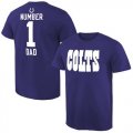Mens Indianapolis Colts Pro Line College Number 1 Dad T-Shirt Blue