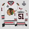 nhl jerseys chicago blackhawks #51 brian campbell white[2013 stanley cup]
