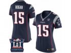 Womens Nike New England Patriots #15 Chris Hogan Navy Blue Team Color Super Bowl LI Champions NFL Jersey
