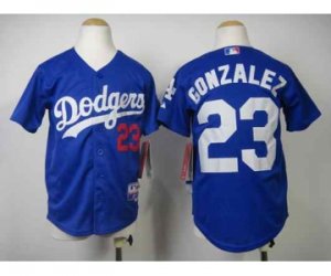 Youth mlb jerseys los angeles dodgers #23 gonzalez blue[gonzalez]