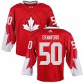 Men Adidas Team Canada #50 Corey Crawford Red 2016 World Cup Ice Hockey Jersey