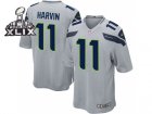 2015 Super Bowl XLIX Nike NFL Seattle Seahawks #11 harvin Grey Jerseys(Game)
