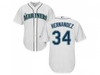 Youth Seattle Mariners #34 Felix Hernandez White Cool Base Stitched MLB Jersey