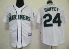 mlb seattle mariners #24 griffey white