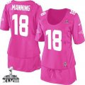 2014 super bowl xlvii nike women nfl jerseys denver broncos #18 manning pink[breast cancer awareness]