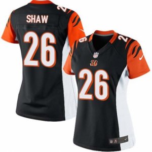 Women\'s Nike Cincinnati Bengals #26 Josh Shaw Limited Black Team Color NFL Jersey