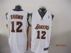 nba los angeles lakers #12 brown white[2011 revolution 30]