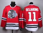 NHL Chicago Blackhawks #11 Andrew Desjardins Red jerseys(white Skull)